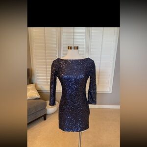 Toni Blue Sequin Dress (No Size Tag, fits like a Small)